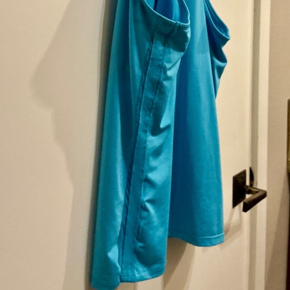 Lucky in Love Blue Racer Back Tank Top-size M - Picture 3 of 4
